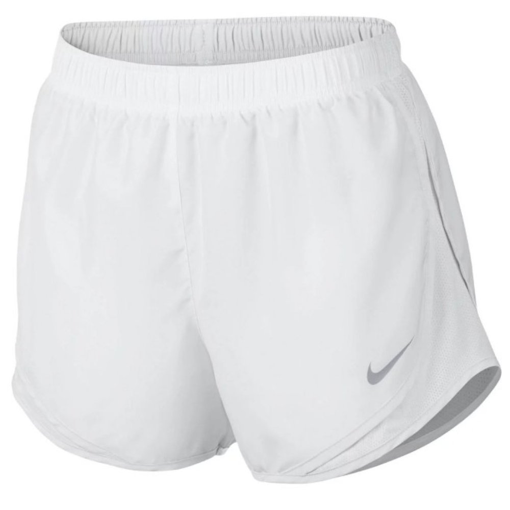 Womens Nike Tempo lined Running Shorts White/Wolf Grey Size M